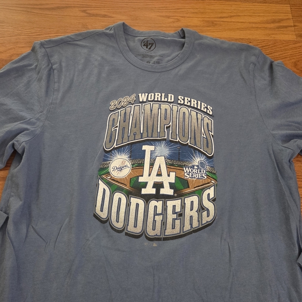 LA Dodgers '47 2024 World Series Champions Large Long Sleeve Mens Blue Shirt MLB
